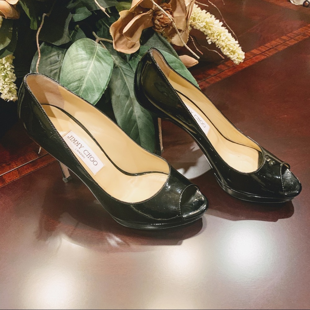 Jimmy Choo Black Luna Leather Heels - Picture 2 of 8